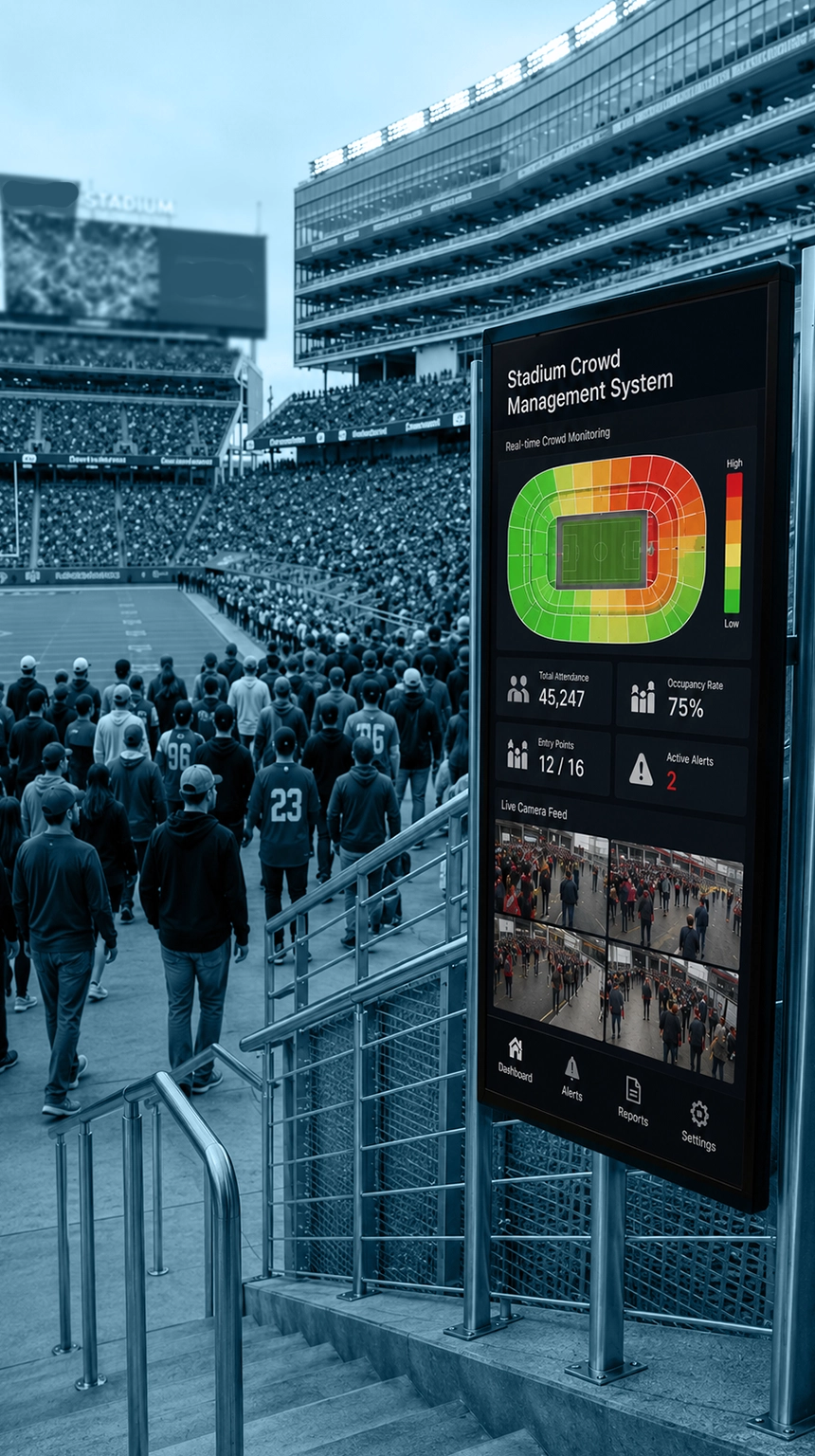 Stadium Crowd Management with QR-Based Turnstile Access