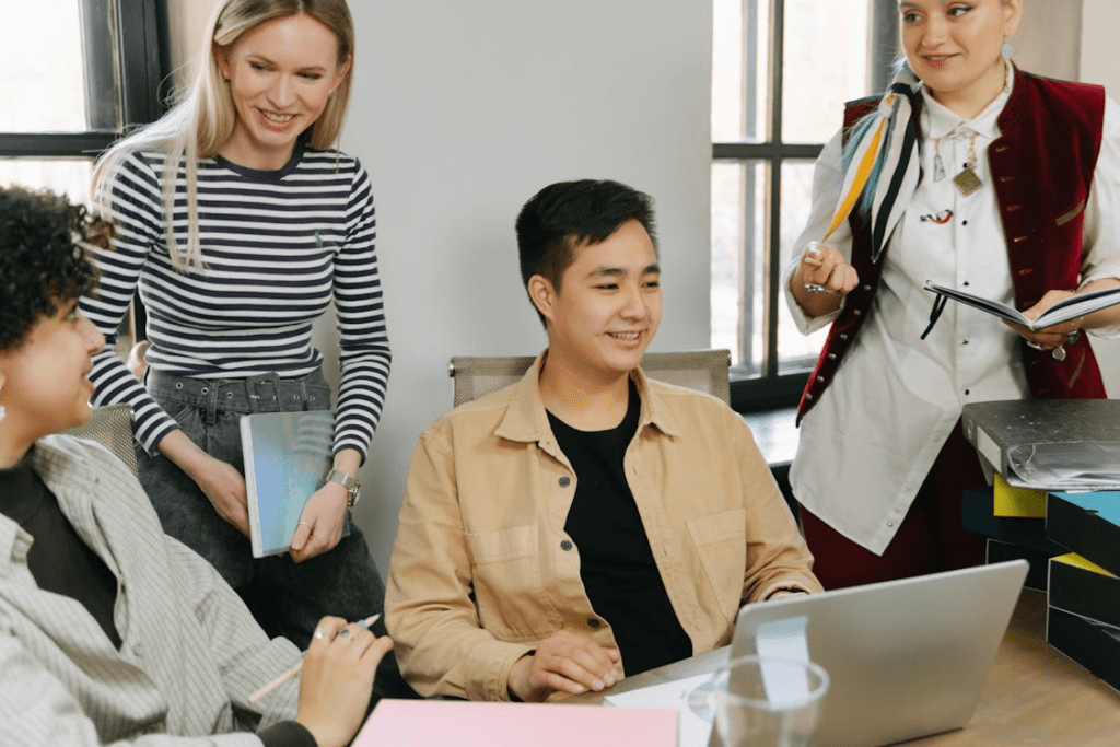 Employees working in an office