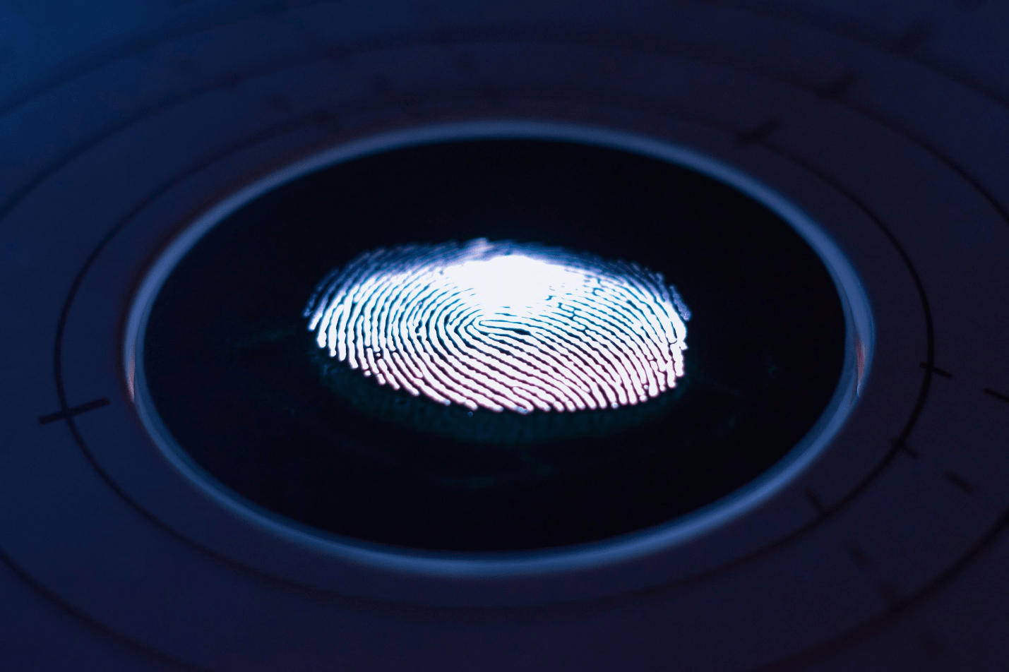 Close-up of fingerprint biometric scanner used in educational institutes for secure student attendance verification in the UAE